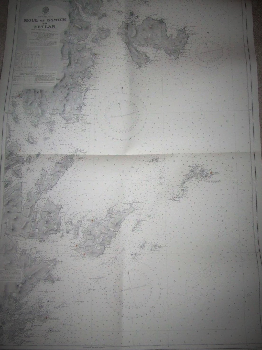 Admiralty Sea Chart. Shetland Isles, Moul of Eswick to Fetlar
