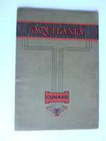 Cunard Line R.M.S. "Aquitania" - publicity brochure