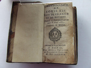 ORDONNANCE DE LOUIS XIV, ROI DE FRANCE ET DE NAVARRE