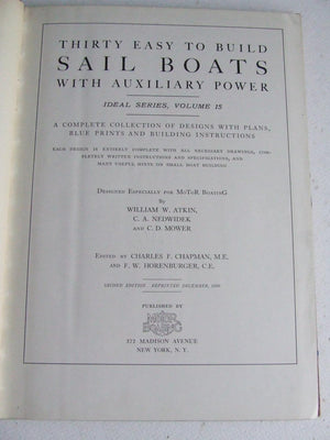 Thirty Easy to Build Sail Boats with auxiliary power