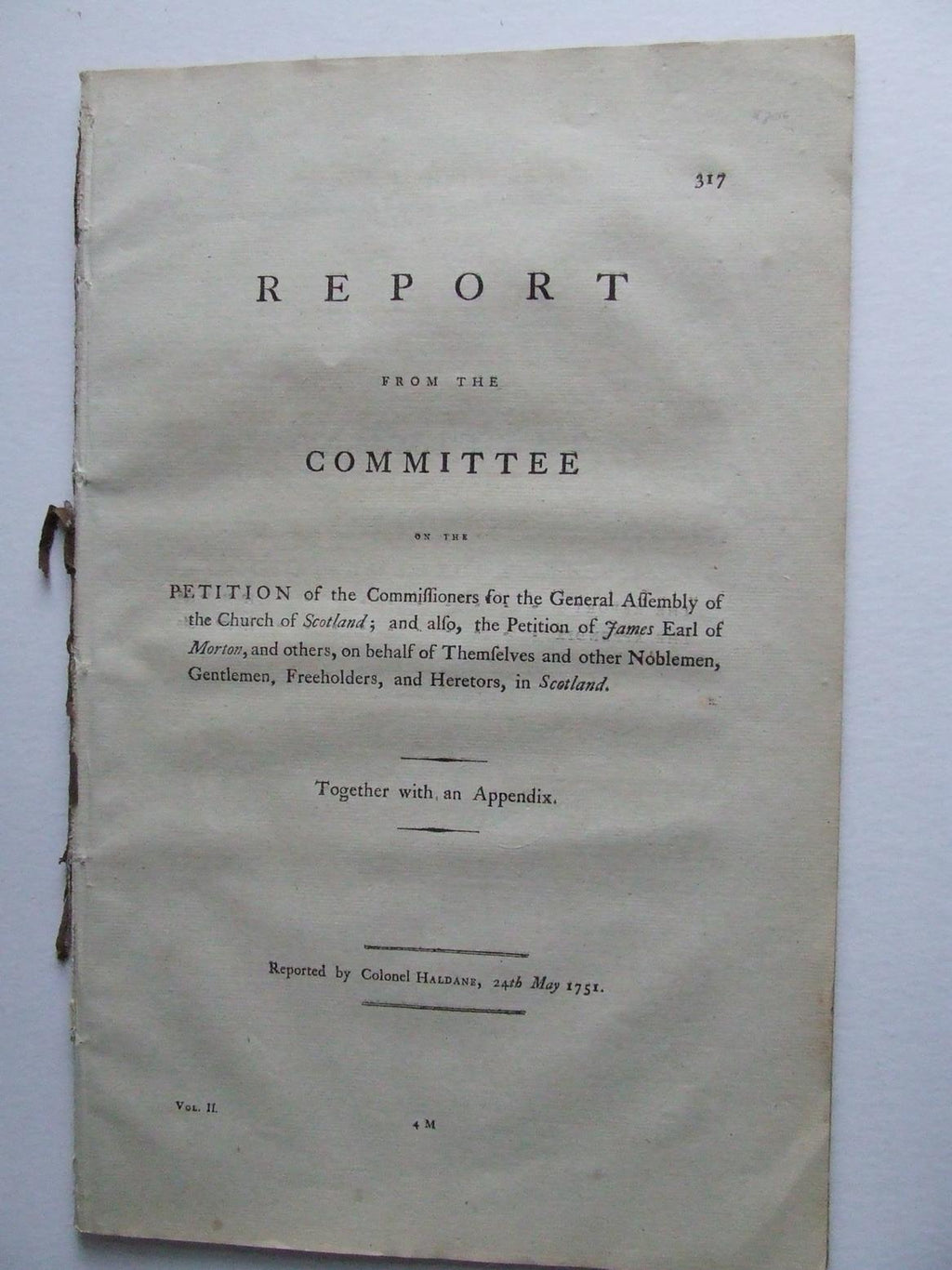 Report from the Committee to whom the petition of the Commissioners for the General Assembly of the Church of Scotland