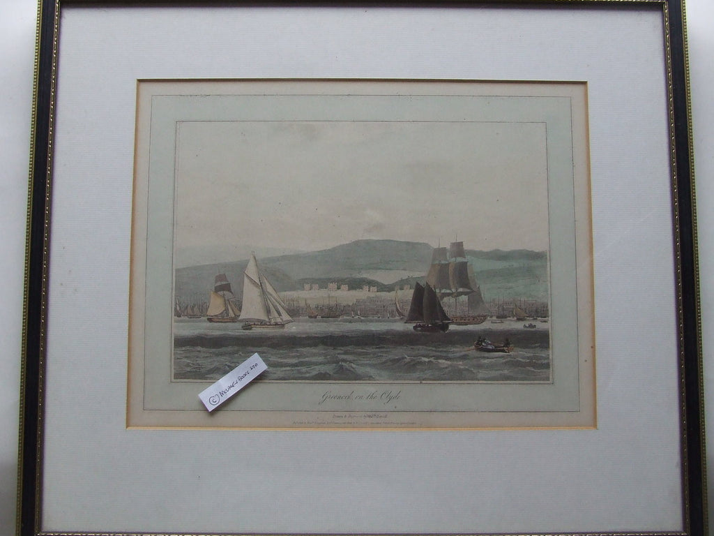 Greenock on the Clyde  -  antique print