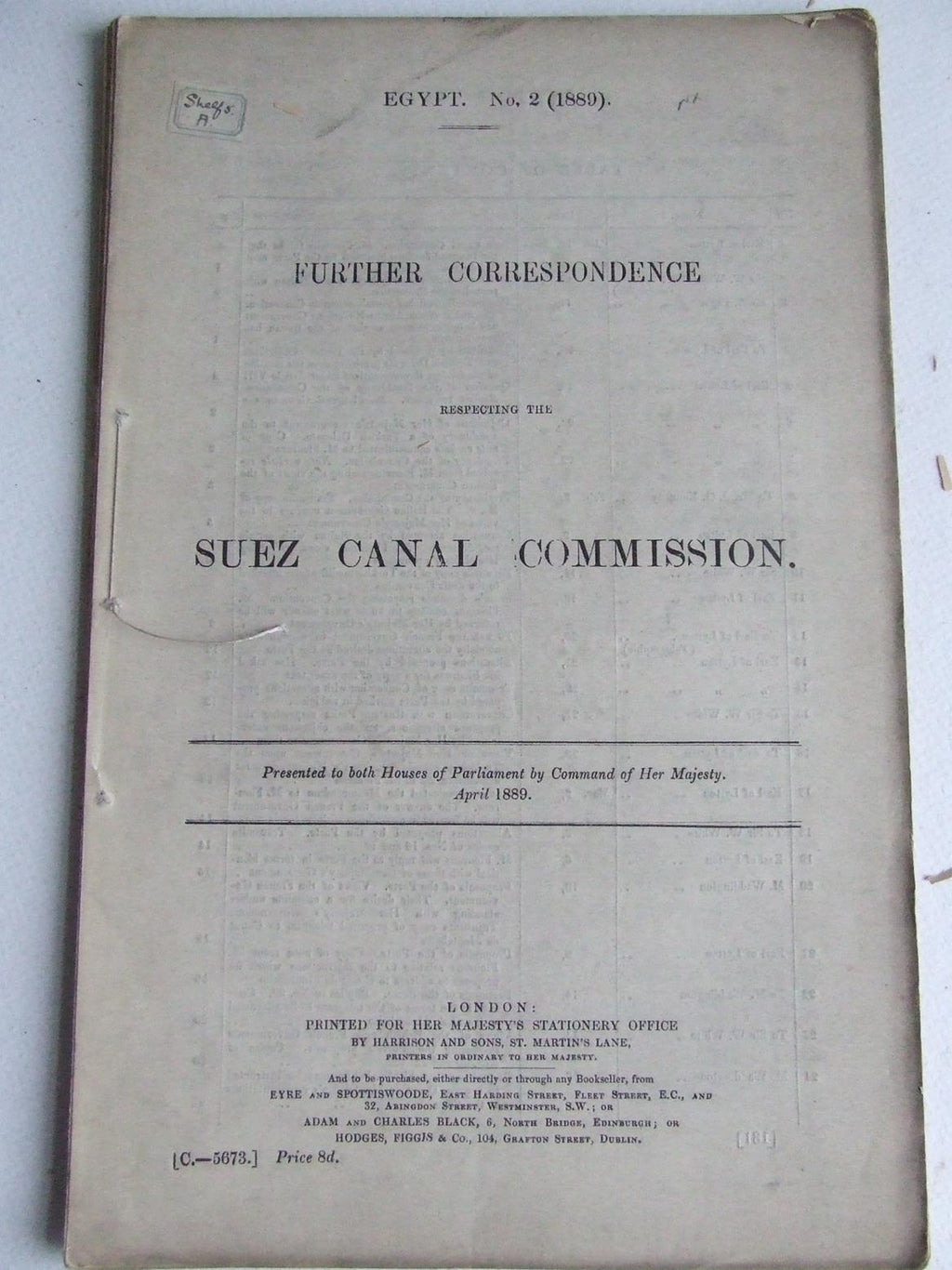 Further Correspondence respecting the Suez Canal Commission