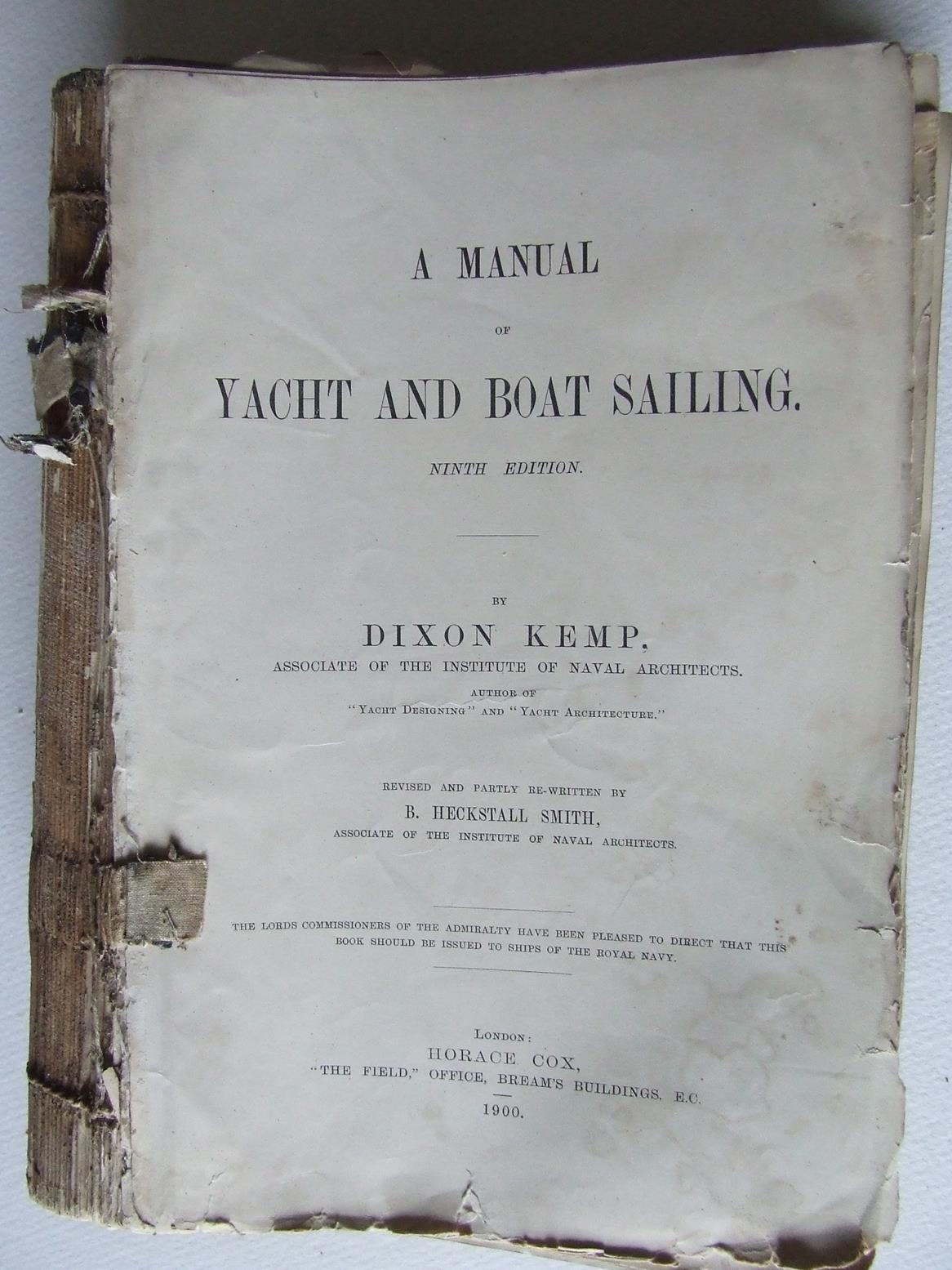 Manual of Yacht and Boat Sailing.  ninth edition.