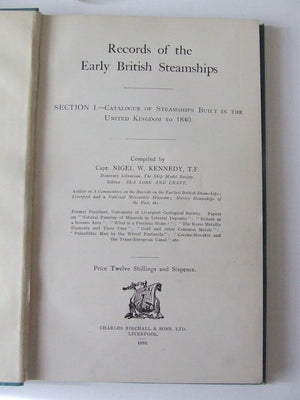 Records of the Early British Steamships.