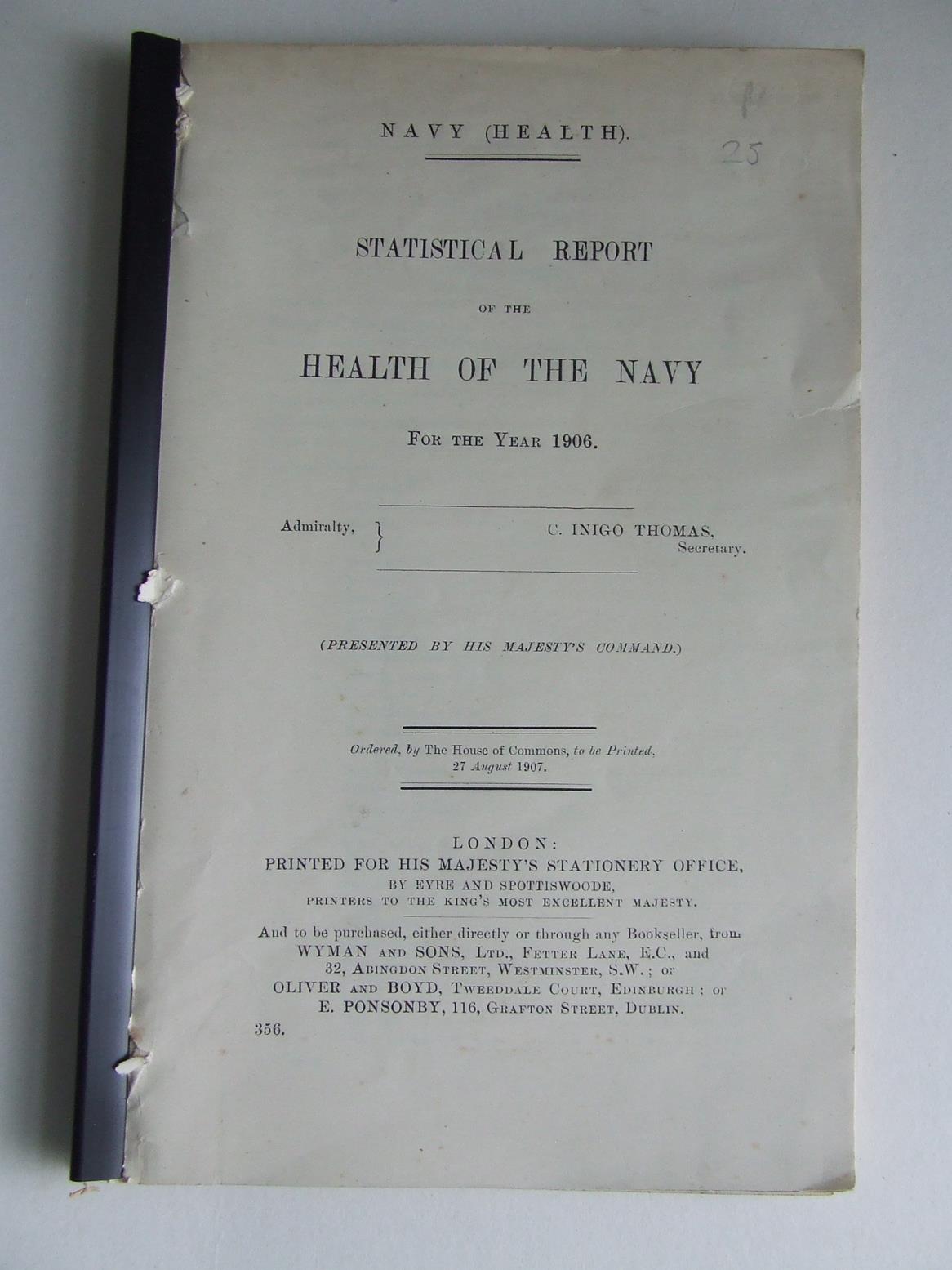 Statistical Report of the Health of the Navy for the year 1906