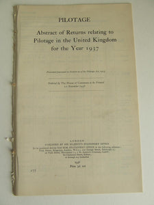 Abstract of Returns Relating to Pilots and Pilotage in the United Kingdom for the year 1937