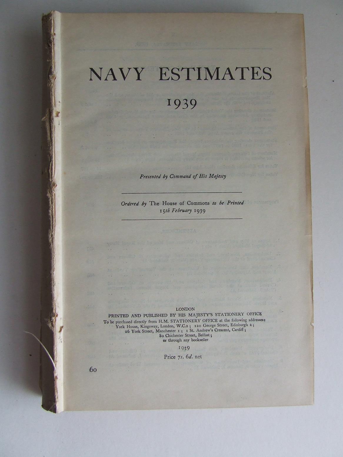 Navy Estimates 1939