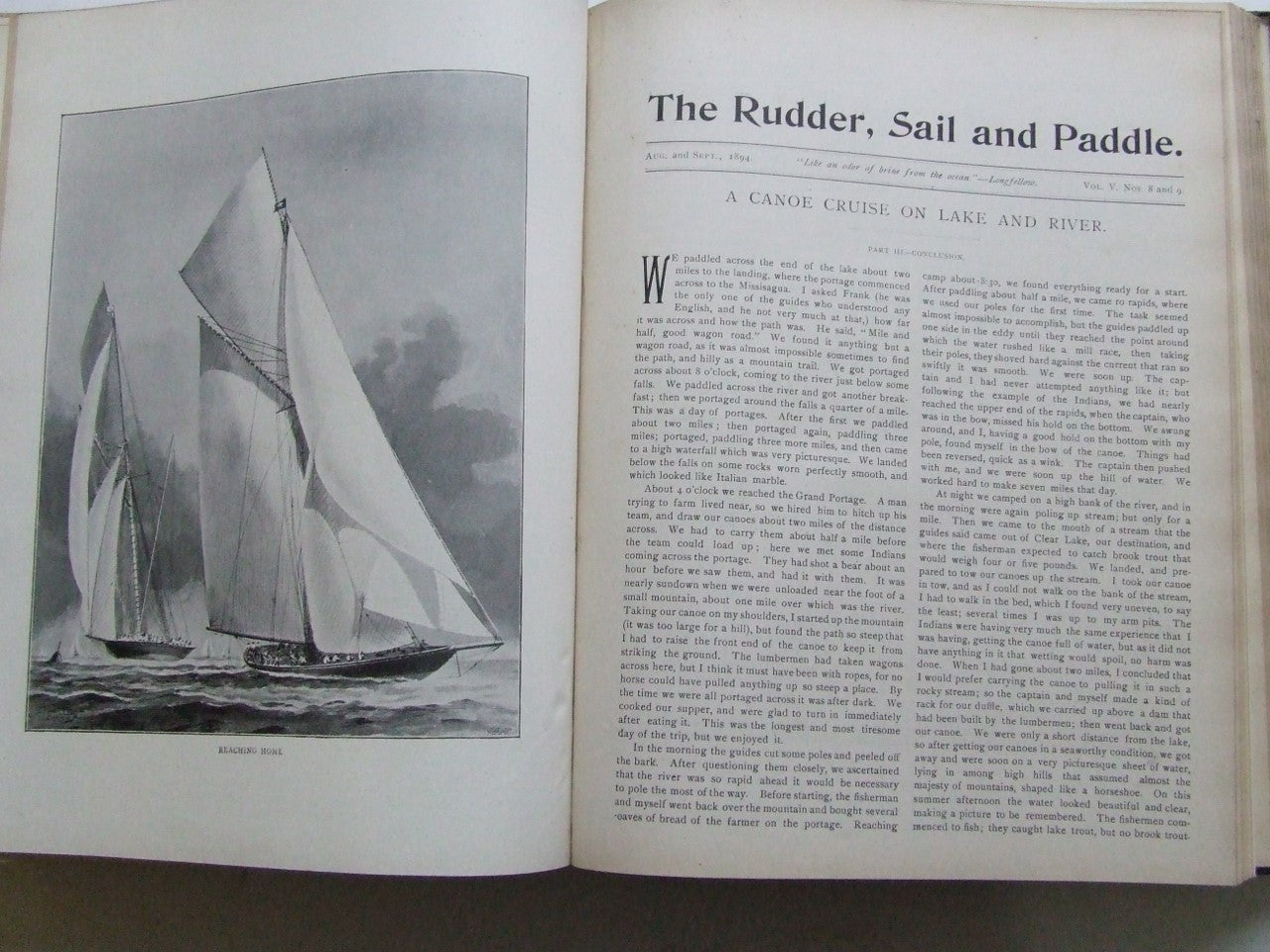 The Rudder, Sail and Paddle. volume V (5). January - December 1894.