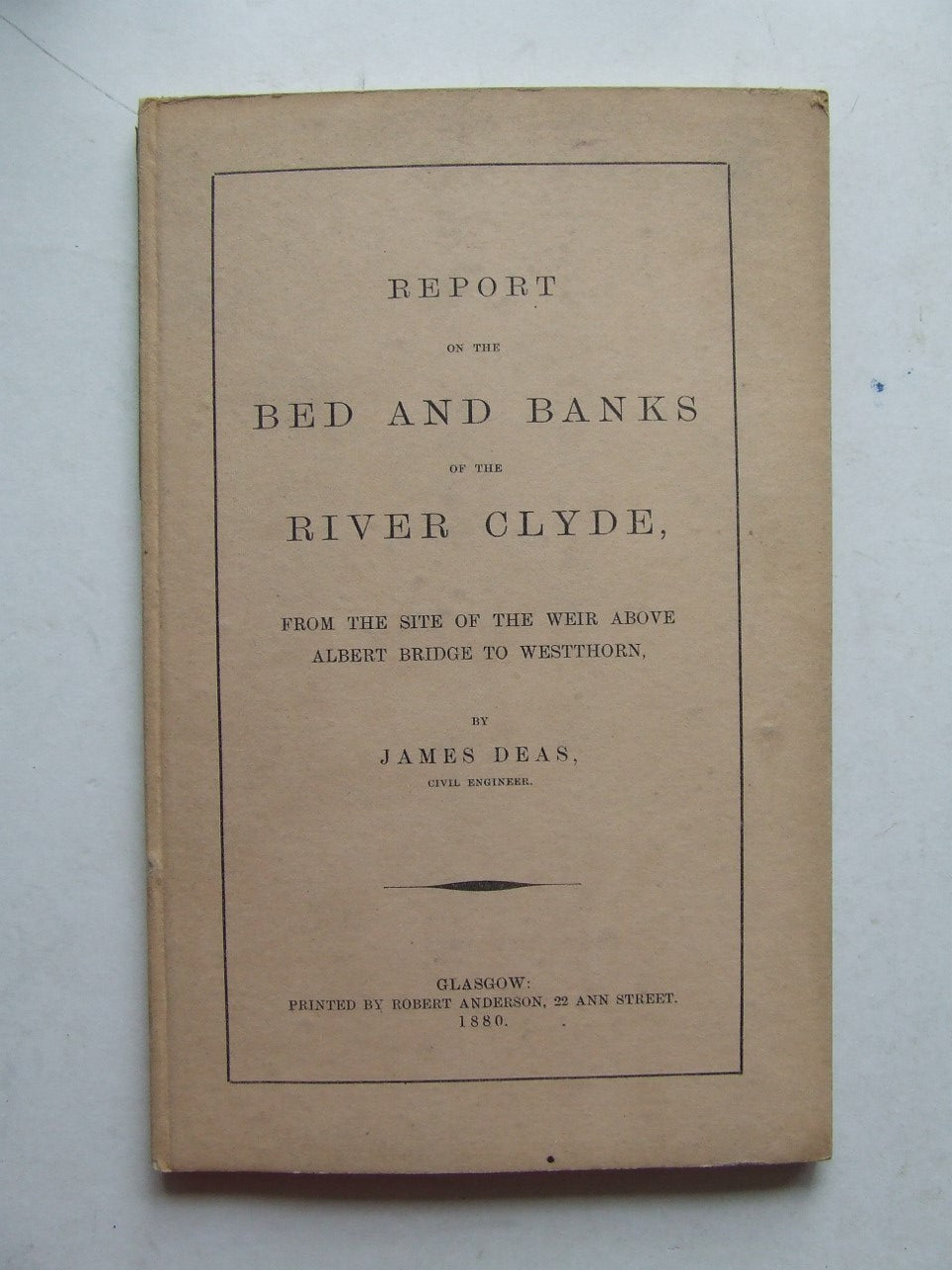 Report on the Bed and Banks of the River Clyde