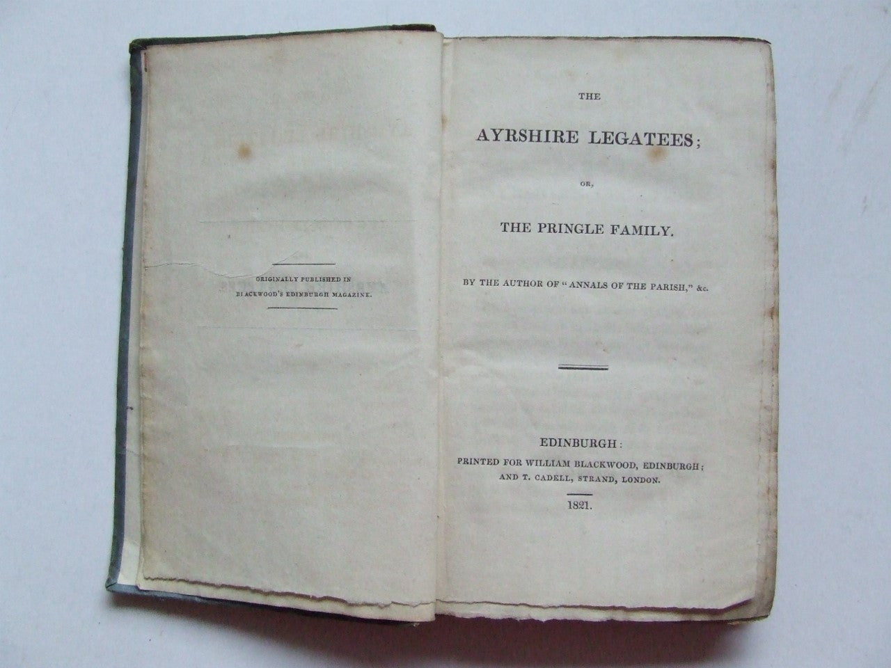 The Ayrshire Legatees; or, The Pringle Family.  by the author of "Annals of the Parish", etc.